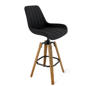 Барный стул SHT-ST37 / SHT-S93 (ночное затмение/браш.коричневый/черный муар) в Тюмени