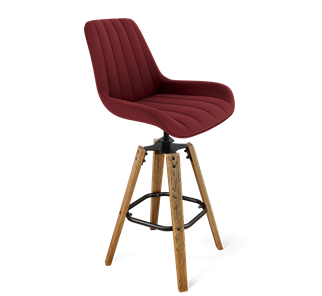 Барный стул SHT-ST37 / SHT-S93 (рубиновое вино/браш.коричневый/черный муар) в Тюмени - предосмотр