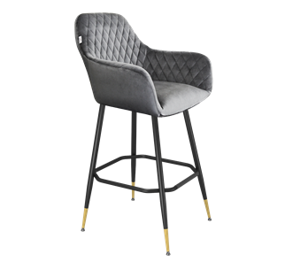 Барный стул SHT-ST38 / SHT-S148 (угольно-серый/черный муар/золото) в Тюмени - предосмотр