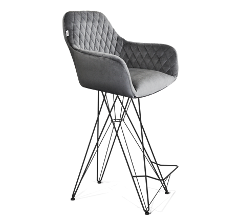 Барный стул SHT-ST38 / SHT-S66 (угольно-серый/черный муар) в Тюмени - изображение