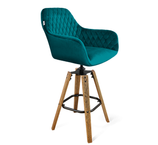 Барный стул SHT-ST38 / SHT-S93 (альпийский бирюзовый/браш.коричневый/черный муар) в Тюмени