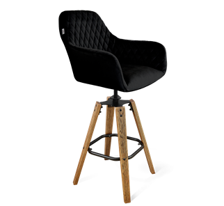 Барный стул SHT-ST38 / SHT-S93 (ночное затмение/браш.коричневый/черный муар) в Тюмени