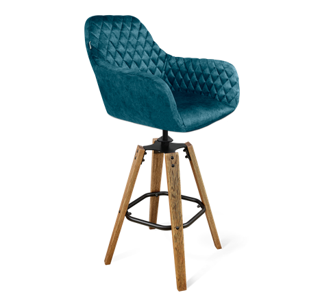 Барный стул SHT-ST38 / SHT-S93 (тихий океан/браш.коричневый/черный муар) в Заводоуковске - изображение