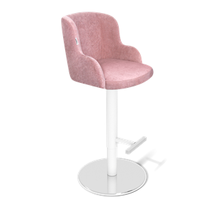 Барный стул SHT-ST39 / SHT-S128 (пыльная роза/хром/белый муар) в Тюмени