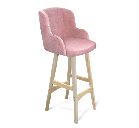 Барный стул SHT-ST39 / SHT-S65 (пыльная роза/прозрачный лак) в Тюмени - изображение