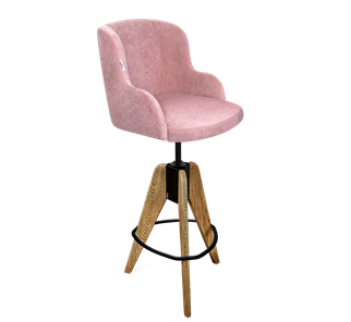Барный стул SHT-ST39 / SHT-S92 (пыльная роза/браш.коричневый/черный муар) в Тюмени - предосмотр