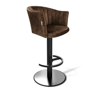 Барный стул SHT-ST42-1 / SHT-S137 (кофейный трюфель/стальной/черный муар) в Тюмени - предосмотр