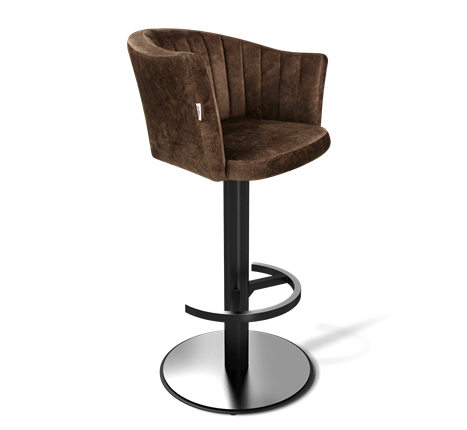 Барный стул SHT-ST42-1 / SHT-S137 (кофейный трюфель/стальной/черный муар) в Тюмени - изображение