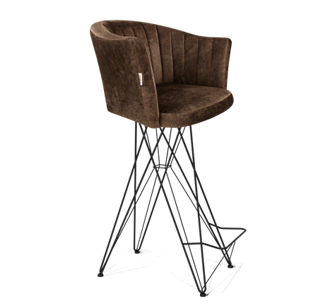 Барный стул SHT-ST42-1 / SHT-S66 (кофейный трюфель/черный муар) в Заводоуковске - изображение