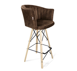 Барный стул SHT-ST42-1 / SHT-S80 (кофейный трюфель/прозрачный лак/черный муар) в Тюмени