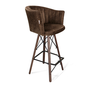 Барный стул SHT-ST42-1 / SHT-S80 (кофейный трюфель/темный орех/черный муар) в Тюмени - предосмотр