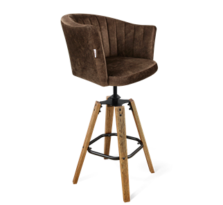 Барный стул SHT-ST42-1 / SHT-S93 (кофейный трюфель/браш.коричневый/черный муар) в Тюмени