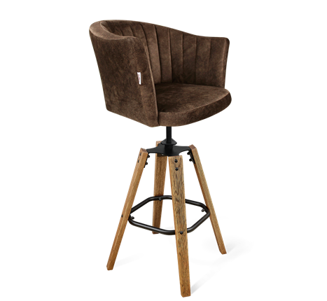 Барный стул SHT-ST42-1 / SHT-S93 (кофейный трюфель/браш.коричневый/черный муар) в Тюмени - изображение