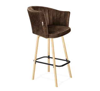 Барный стул SHT-ST42-1 / SHT-S94 (кофейный трюфель/прозрачный лак/черный муар) в Тюмени - предосмотр