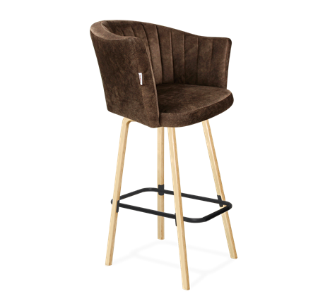 Барный стул SHT-ST42-1 / SHT-S94 (кофейный трюфель/прозрачный лак/черный муар) в Заводоуковске - изображение