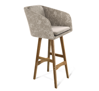 Барный стул SHT-ST43-1 / SHT-S65 (карамельный латте/дуб брашированный коричневый) в Тюмени