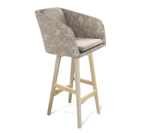 Барный стул SHT-ST43-1 / SHT-S65 (карамельный латте/прозрачный лак) в Тюмени - изображение