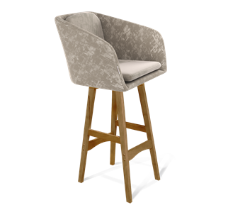 Барный стул SHT-ST43-1 / SHT-S65 (карамельный латте/светлый орех) в Тюмени - предосмотр