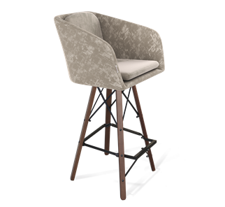 Барный стул SHT-ST43-1 / SHT-S80 (карамельный латте/темный орех/черный) в Тюмени - предосмотр