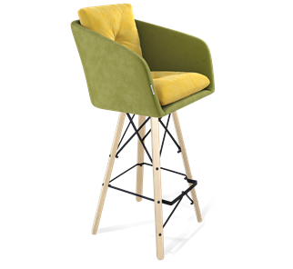 Барный стул SHT-ST43-2 / SHT-S80 (фисташковый десерт/прозрачный лак/черный) в Тюмени