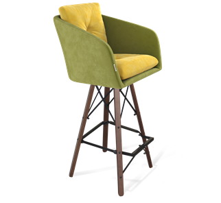 Барный стул SHT-ST43-2 / SHT-S80 (фисташковый десерт/темный орех/черный) в Тюмени - предосмотр