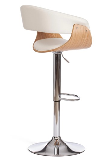 Барный стул VIMTA (mod.4021S) белый/натуральный/хром арт.13660 в Тюмени - изображение 2