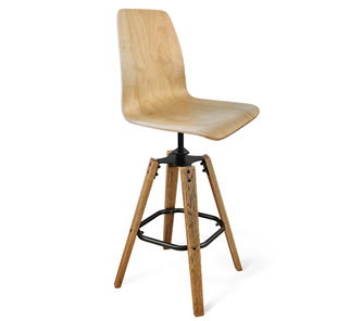 Барный стул SHT-ST10-1/S93 (прозрачный лак/брашированный коричневый/черный муар) в Тюмени