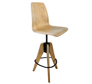 Барный стул SHT-ST10-1/S92 (прозрачный лак/брашированный коричневый/черный муар) в Тюмени