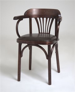 Обеденный стул Венский мягкий, кожзам коричневый/темный тон в Заводоуковске
