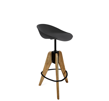 Барный стул SHT-ST19/S92 (черный/брашированный коричневый/черный муар) в Тюмени - изображение