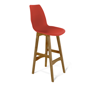 Барный стул SHT-ST29/S65 (красный ral 3020/светлый орех) в Тюмени - предосмотр