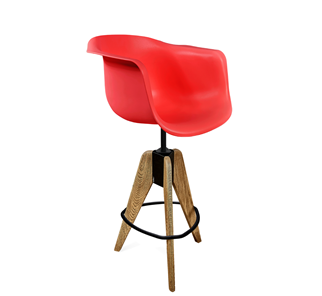 Барный стул SHT-ST31/S92 (красный/брашированный коричневый/черный муар) в Ишиме