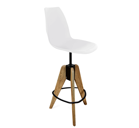 Барный стул SHT-ST29/S92 (белый/брашированный коричневый/черный муар) в Заводоуковске - изображение