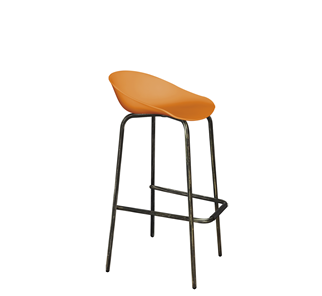 Барный стул SHT-ST19/S29 (оранжевый/черный муар/золотая патина) в Тюмени