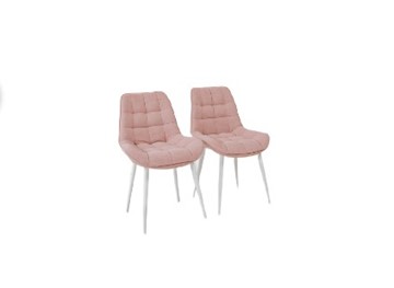 Комплект из 2-х кухонных стульев Комфорт розовый белые ножки в Тюмени