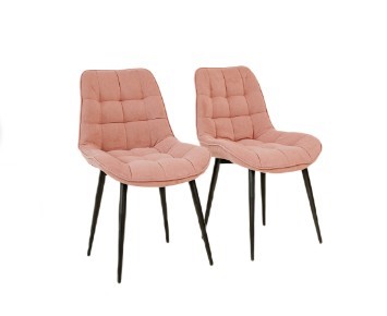 Комплект из 2-х обеденных стульев Комфорт розовый черные ножки в Тюмени - предосмотр