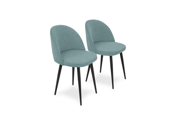Комплект из 2-х  мягких стульев для кухни Лайт мятный черные ножки в Заводоуковске - изображение