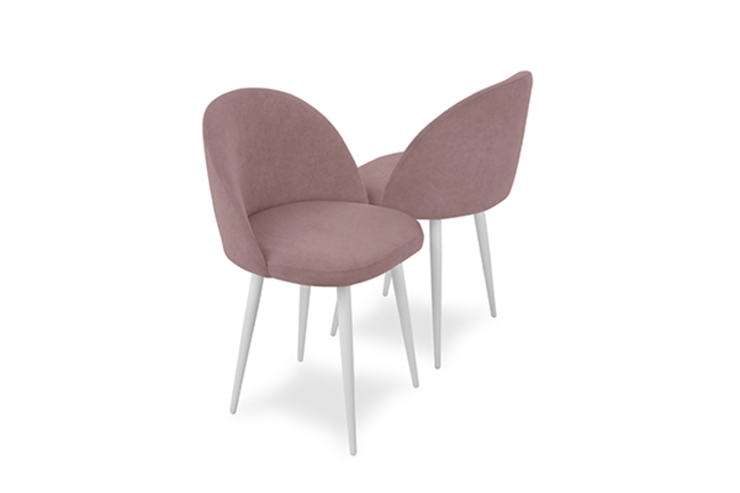 Комплект из 2-х кухонных стульев Лайт розовый белые ножки в Тюмени - изображение 1