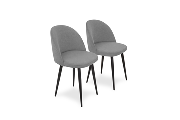 Комплект из 2-х кухонных стульев Лайт серый черные ножки в Заводоуковске