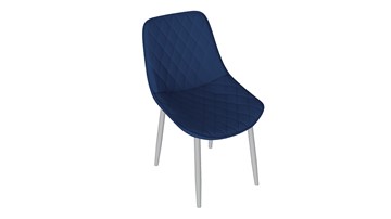 Обеденный стул Oscar (Белый муар/Велюр L005 синий) в Ишиме