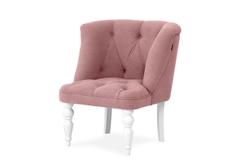 Мягкое кресло Бриджит розовый ножки белые в Ишиме
