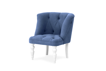 Мягкое кресло Бриджит синий ножки белые в Тюмени