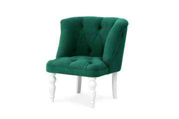 Мягкое кресло Бриджит зеленый ножки белые в Тюмени