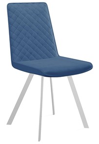 Обеденный стул 202, микровелюр B8 blue, ножки белые в Тюмени