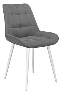Кухонный стул 206М, микровелюр B22 grey, ножки белые в Тюмени - предосмотр