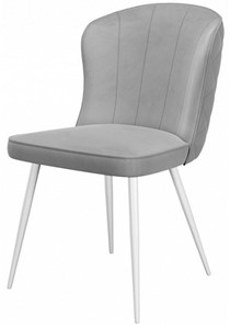 Обеденный стул 209, микровелюр B22 grey, ножки белые в Тюмени - предосмотр