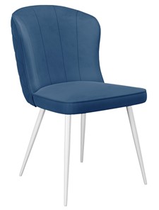 Обеденный стул 209, микровелюр B8 blue, ножки белые в Тюмени - предосмотр