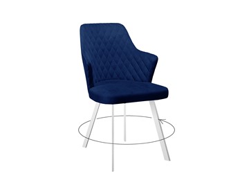 Мягкий стул 245 Поворотный синий/белый в Тюмени