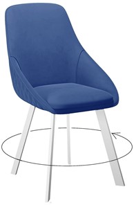 Мягкий стул 246 Поворотный, Микровелюр Z20 Синий / опоры белые в Тюмени