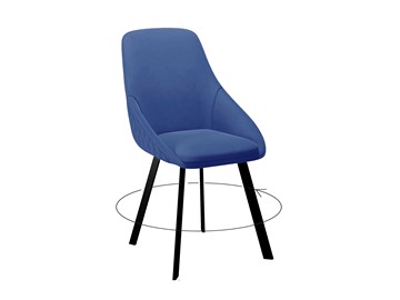 Мягкий стул 246 Поворотный синий/черный в Тюмени